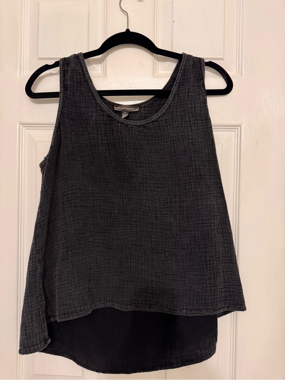 Madewell Washed Black Textured Scoop Neck Tank